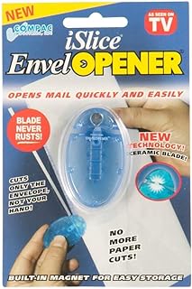 COMPAC HOME EnvelOpener Easily Open Envelopes, Magnet Keeps Letter Opener Nearby on Files and Lamps, Ceramic Blade Won't Rust