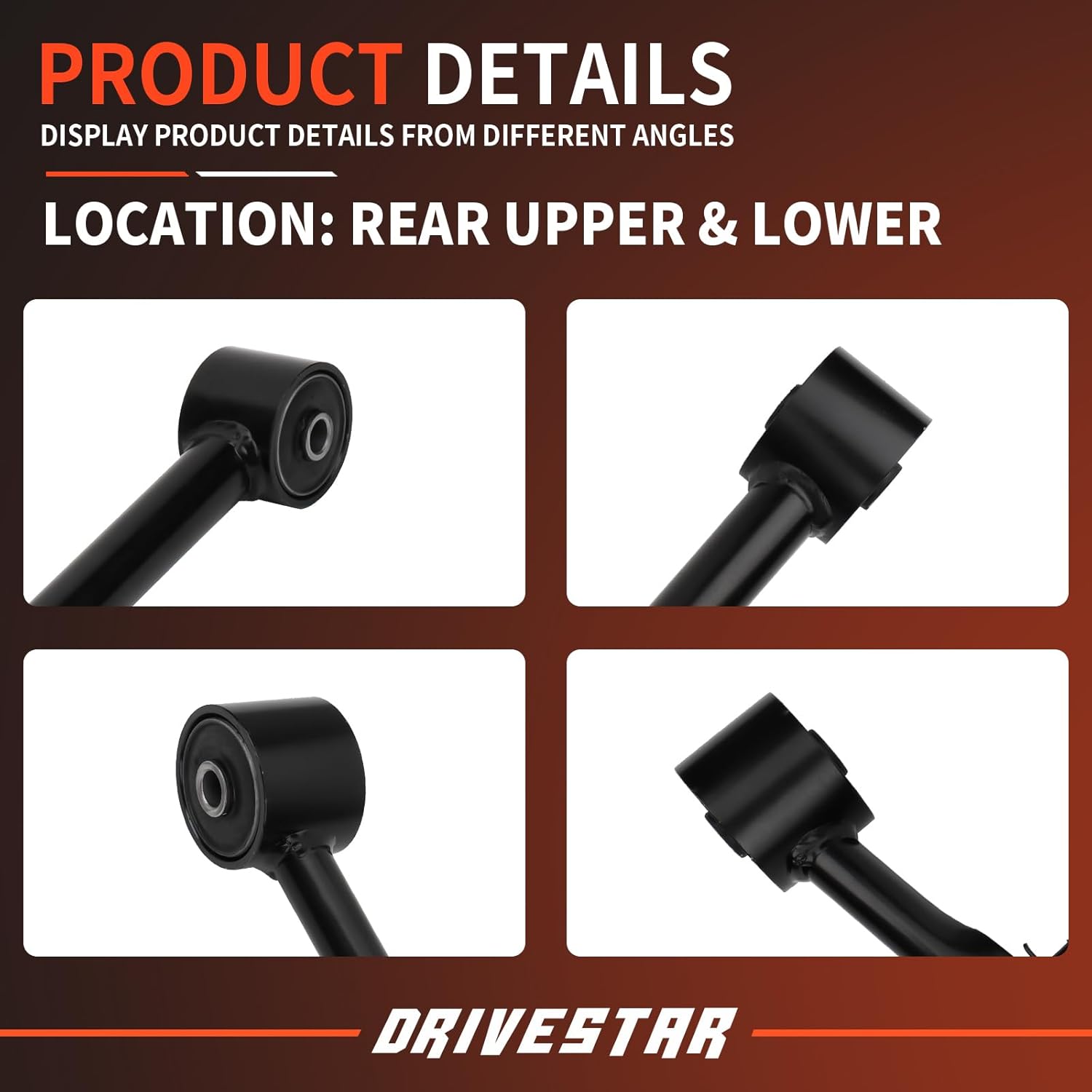 DRIVESTAR 4PCS K660156 K660157 Rear Upper & Lower Control Arm, for Buick Rainier, for Chevy Trailblazer EXT, for GMC Envoy XL, Envoy XUV, for Isuzu Ascender, for Oldsmobile Bravada, for Saab 9-7x
