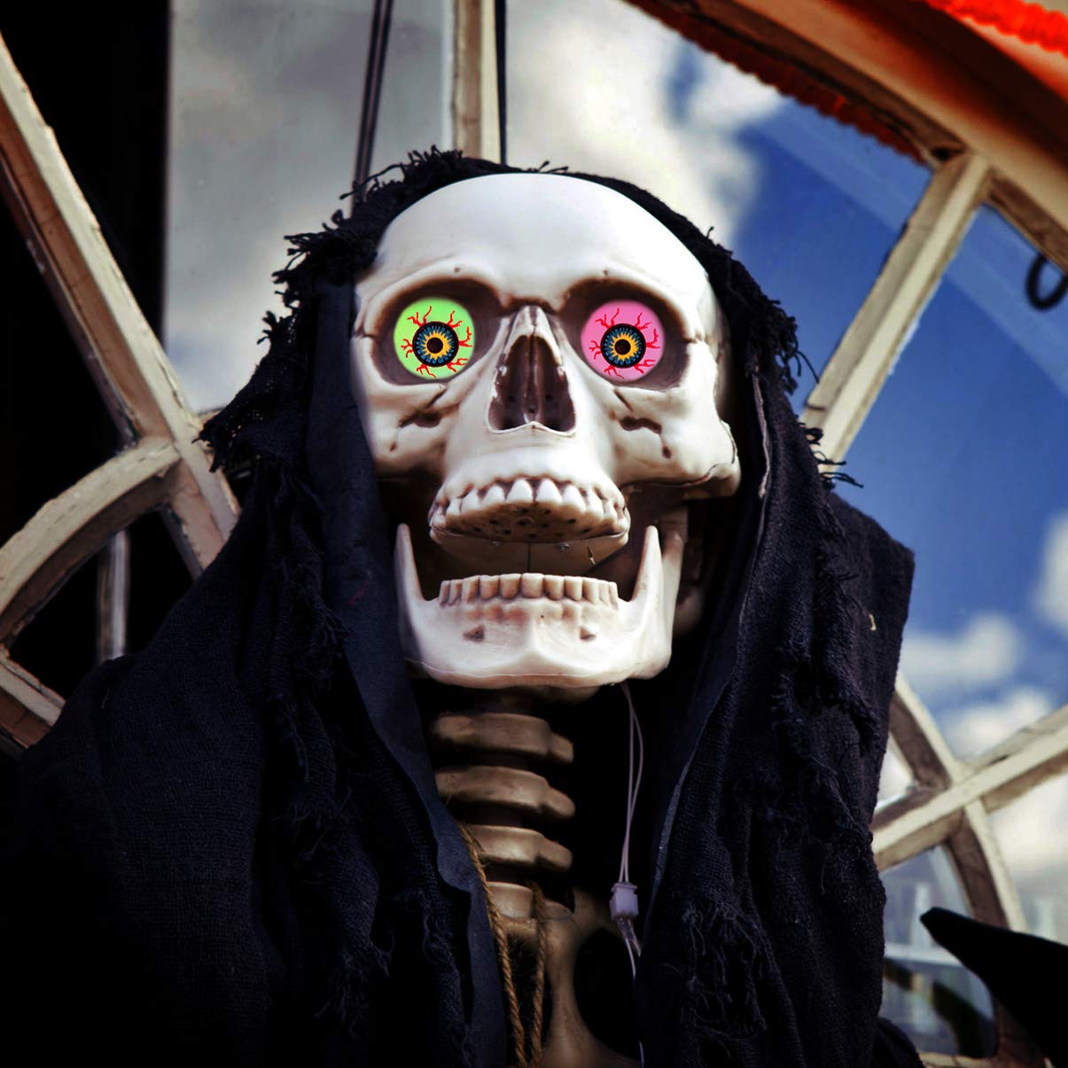 TOYANDONA 32mm Creepy Eyeball Toys, Halloween Bouncy Balls Glow in The Dark Eyeballs for Halloween Decor,20 Pieces (Random Color)