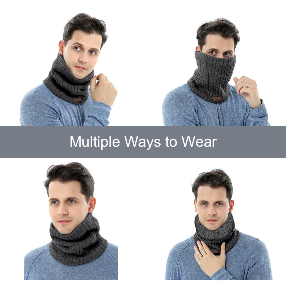 flintronic Scaldacollo In Pile, Sciarpa Scaldacollo Invernale a Termica Antivento, Sciarpa Circolare a Maglia Spessa, Snood Termici per Uomo e Donna per Ciclismo Corsa Sci