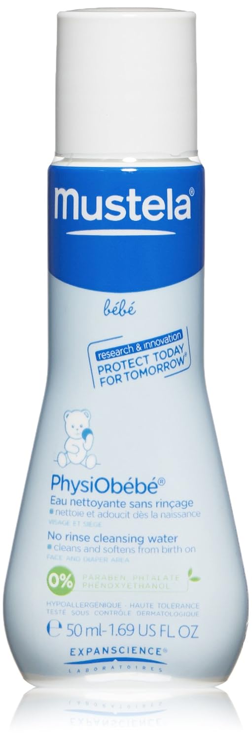 Mustela PhysiObebe No-Rinse Cleansing Micellar Water, 1.69 Fl Oz