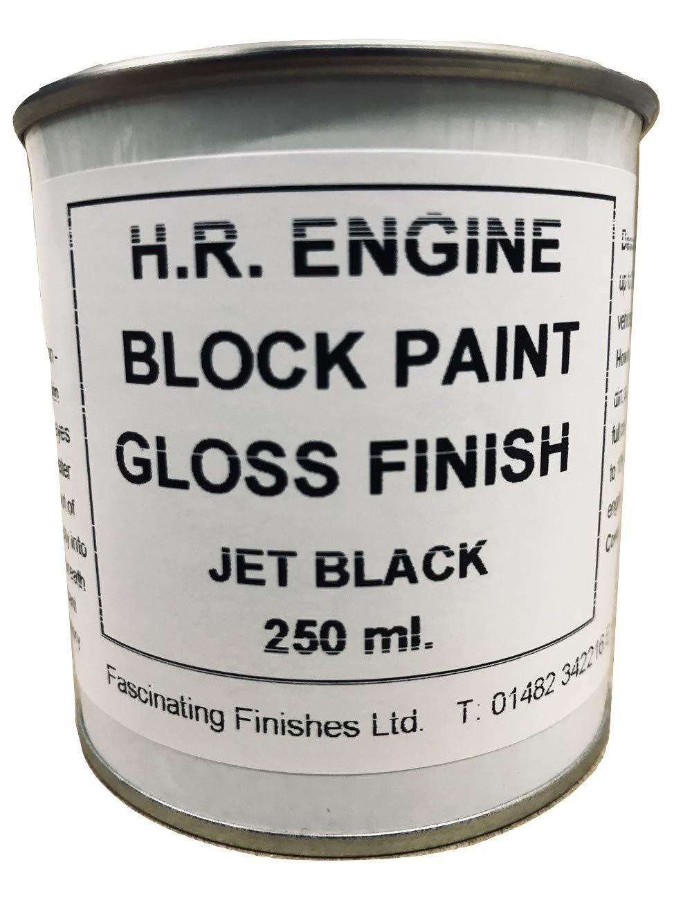 Fascinating Finishes Ltd Black 1 X 250Ml Jet Gloss Heat Resistant Engine Block Enamel Petrol & Oil Resistant