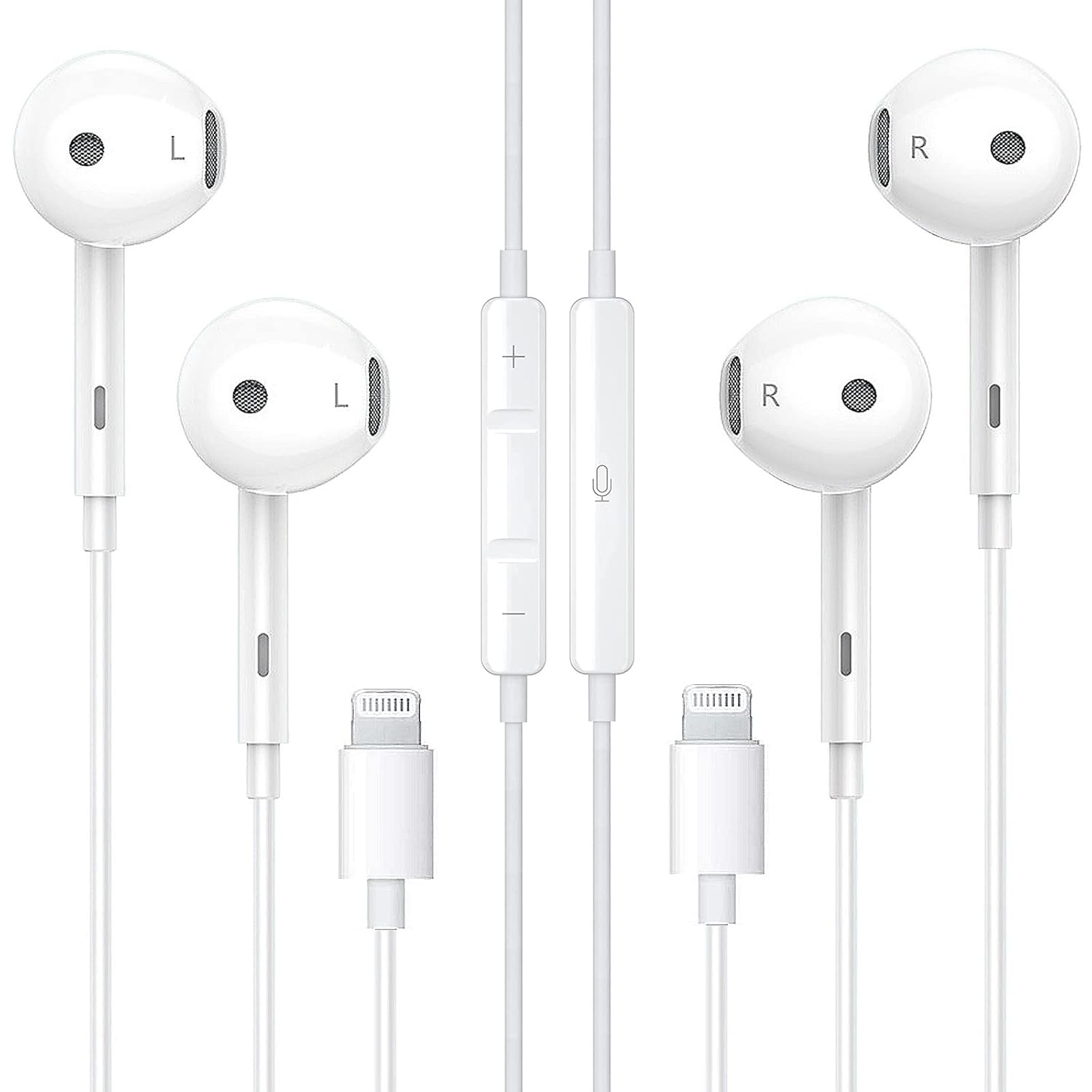 【2 Pack】Apple Headphones Wired iPhone Earbuds with Lightning Connector