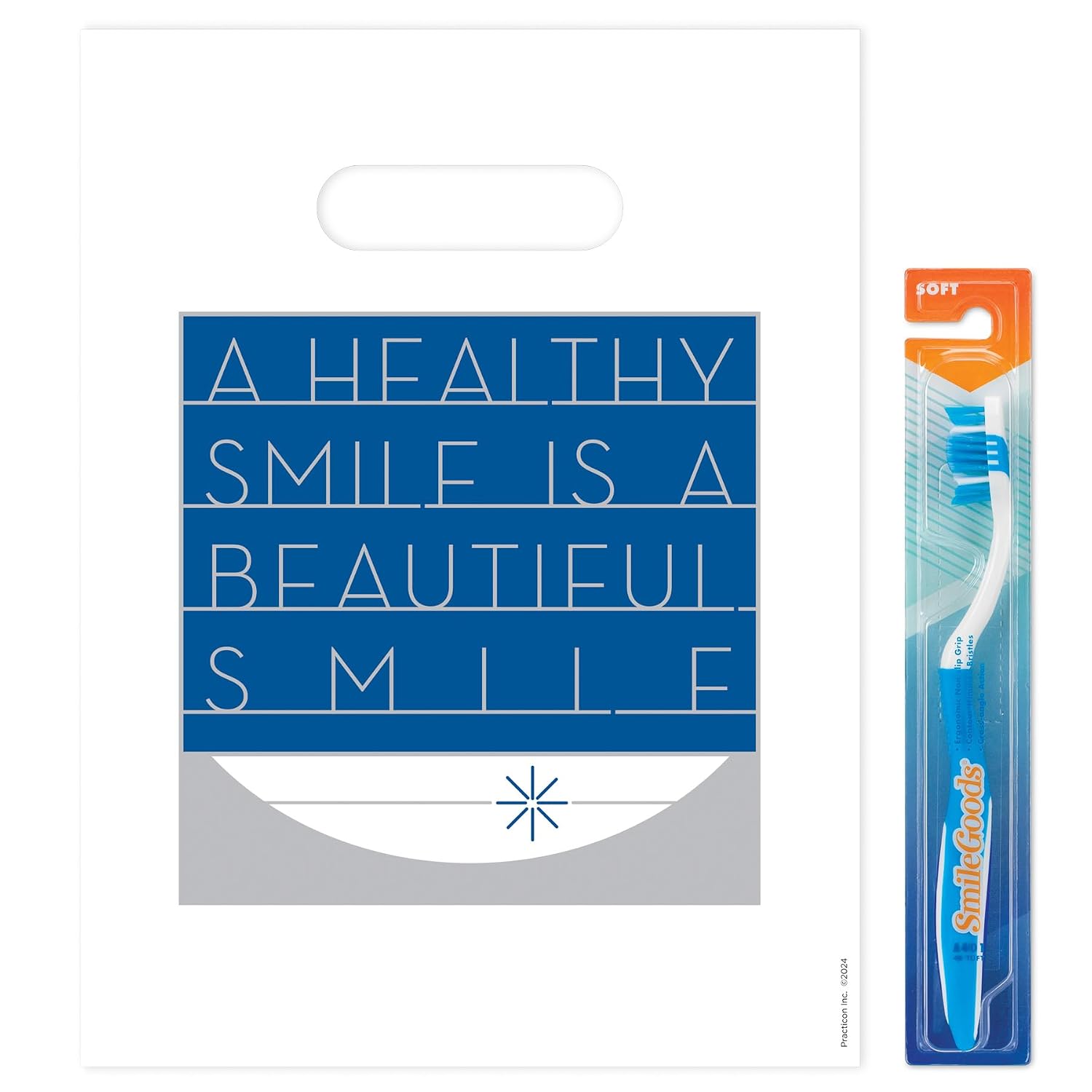 Beautiful Smile Dental Giveaway Bags, 9" x 12", 100 Pack