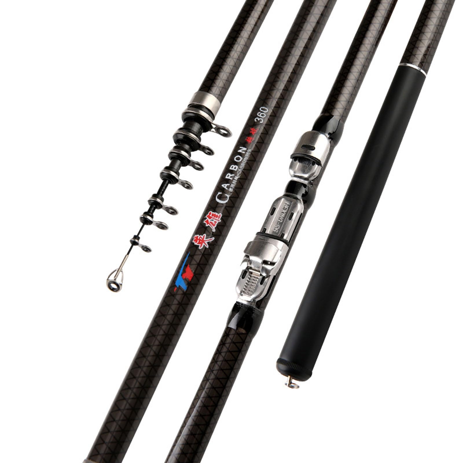 Canne A Peche Telescopique en Carbone 2.7M 3.6M 4.5M 5.4M 6.3M 7.2M Canne à Pêche Canne À Lancer Canne à PêChe Chinoise pour De Longues PéRiodes De PêChe(6.3m)