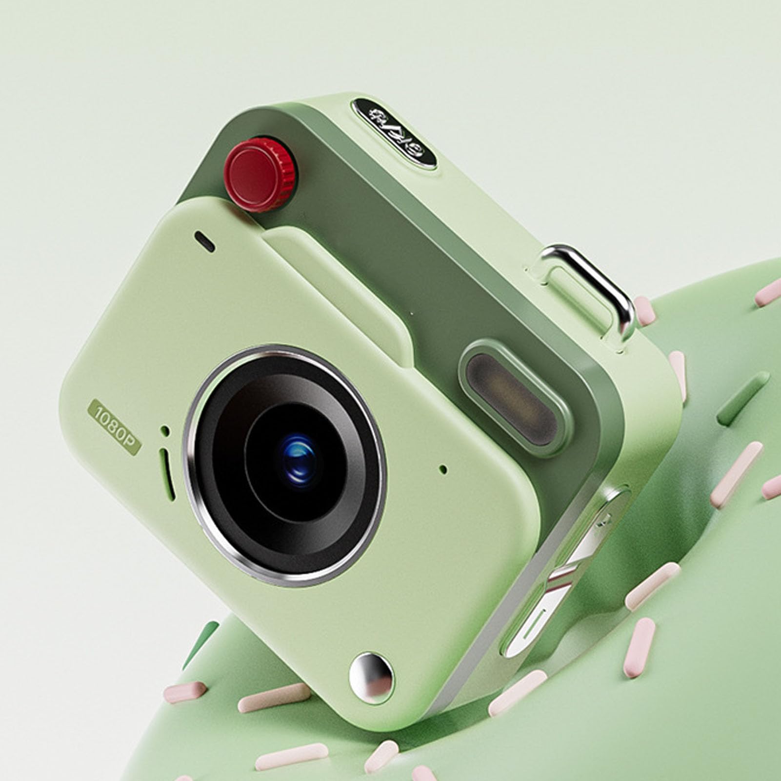 Petite Caméra Numérique pour la Photographie, 1080p 48MP Camera Compact Vlogging avec écran de 1,77 Pouce OTG Partage de Caméscope de Trousseau (Green)