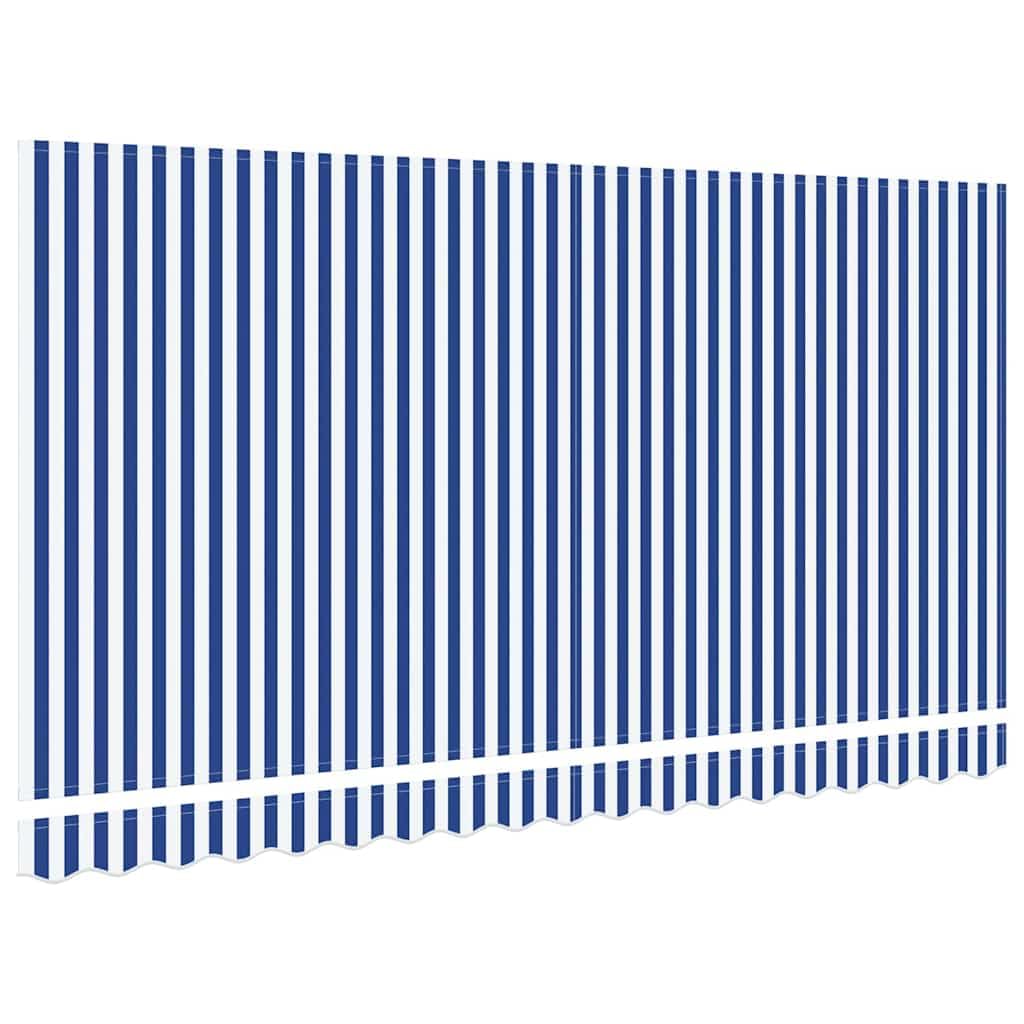 Toile De Rechange pour Auvent Bleu Et Blanc 4x2m Polyester