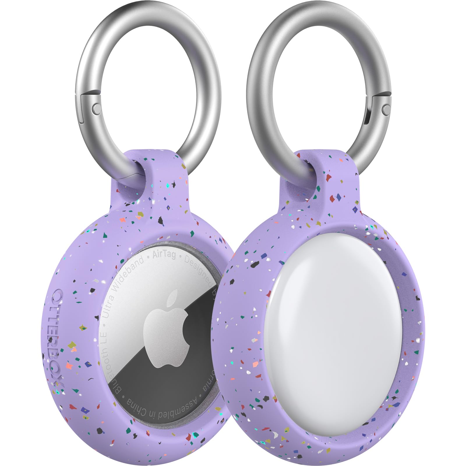 OtterBox AirTags Case, antishock e cadute, protezione Ultra sottile e Rugged per Apple AirTags con moschettone, Mardi Gras