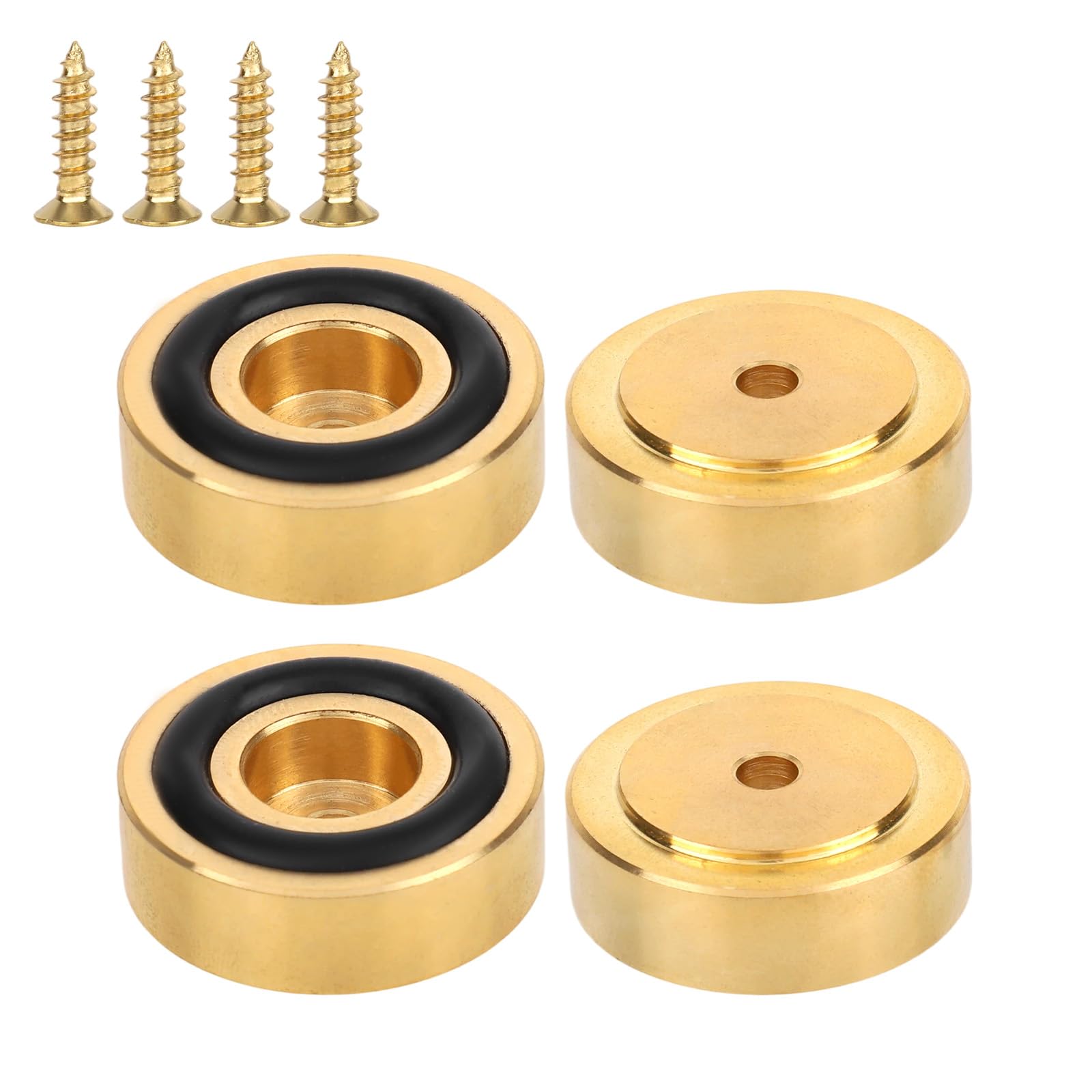 4pcs Cutting Board Feet with Non-Slip Pads, Durable Brass Cutting Board Feet Legs & 4 Screw Kitchen Tools for Protecting Countertops from Scratches