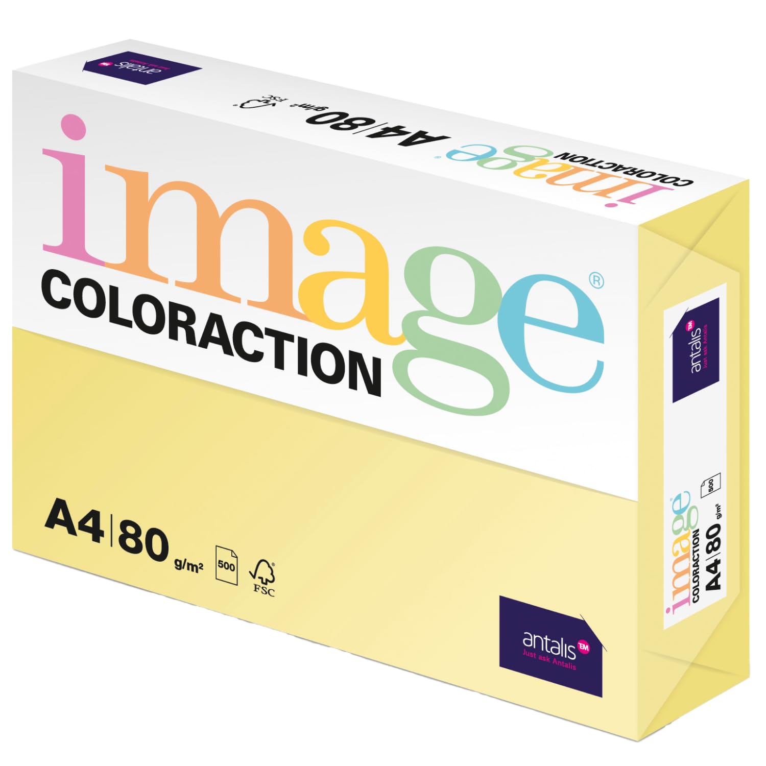Image Coloraction Desert - farbiges Kopierpapier - DIN A4, 210 x 297 mm, 80 g/m² - buntes, holzfreies Druckerpapier für Kopierer - 2500 Blatt - Gelb
