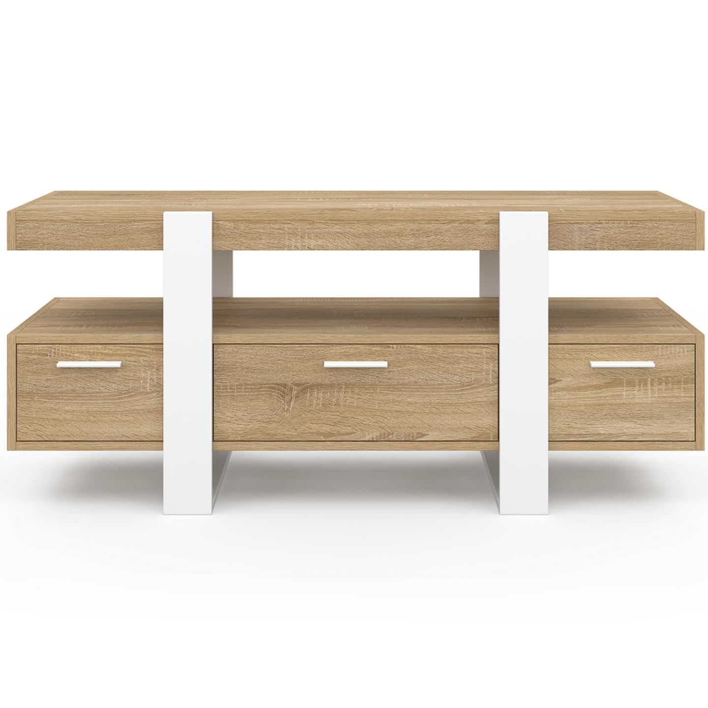 IDMarket - TV-Möbel 116 cm Phoenix mit Schubladen aus Holz und Weiß