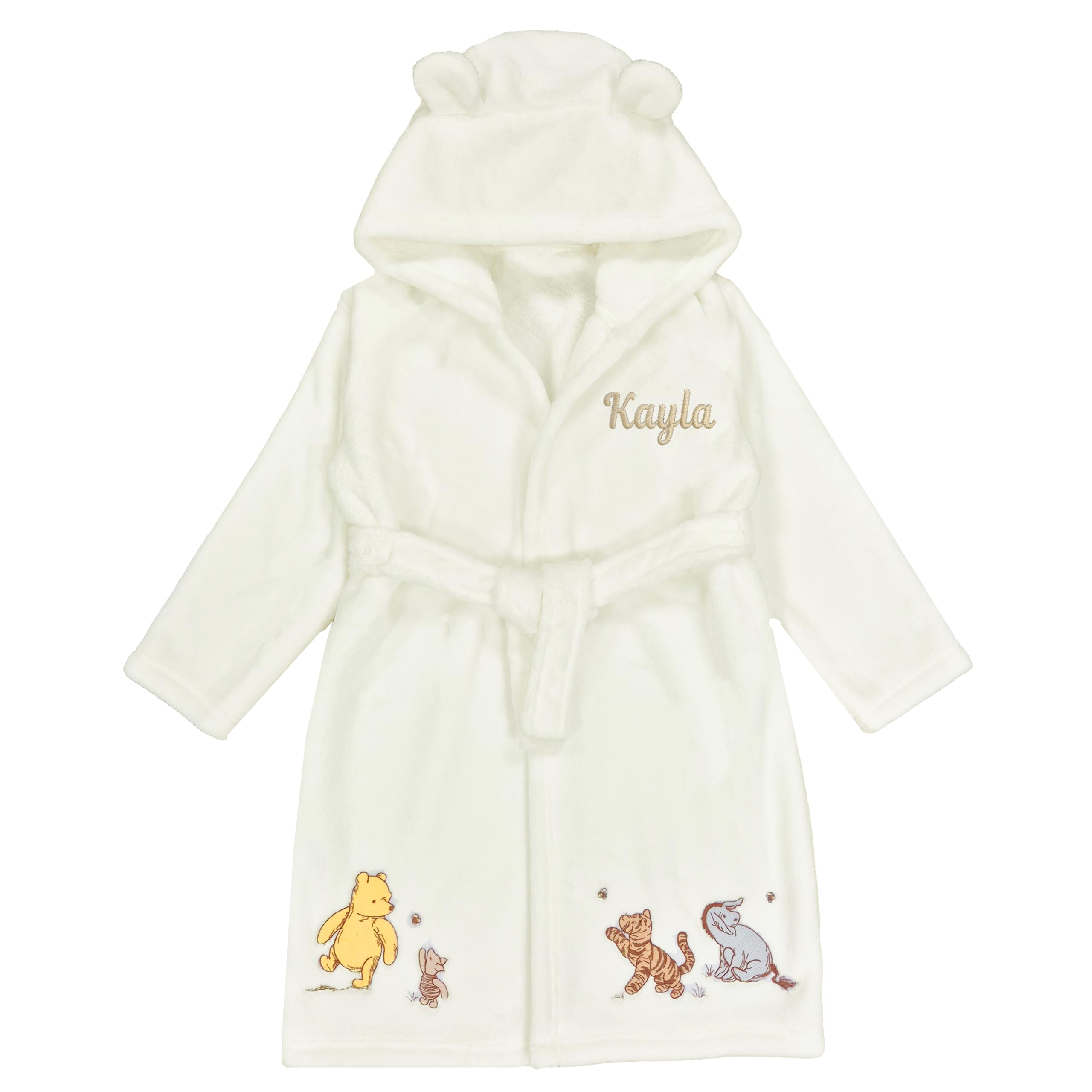 Disney Winnie the Pooh Baby Dressing Gown Personalised Piglet Eeyore Tigger Robe (Personalised Winnie the Pooh Robe, 18-24 Months)