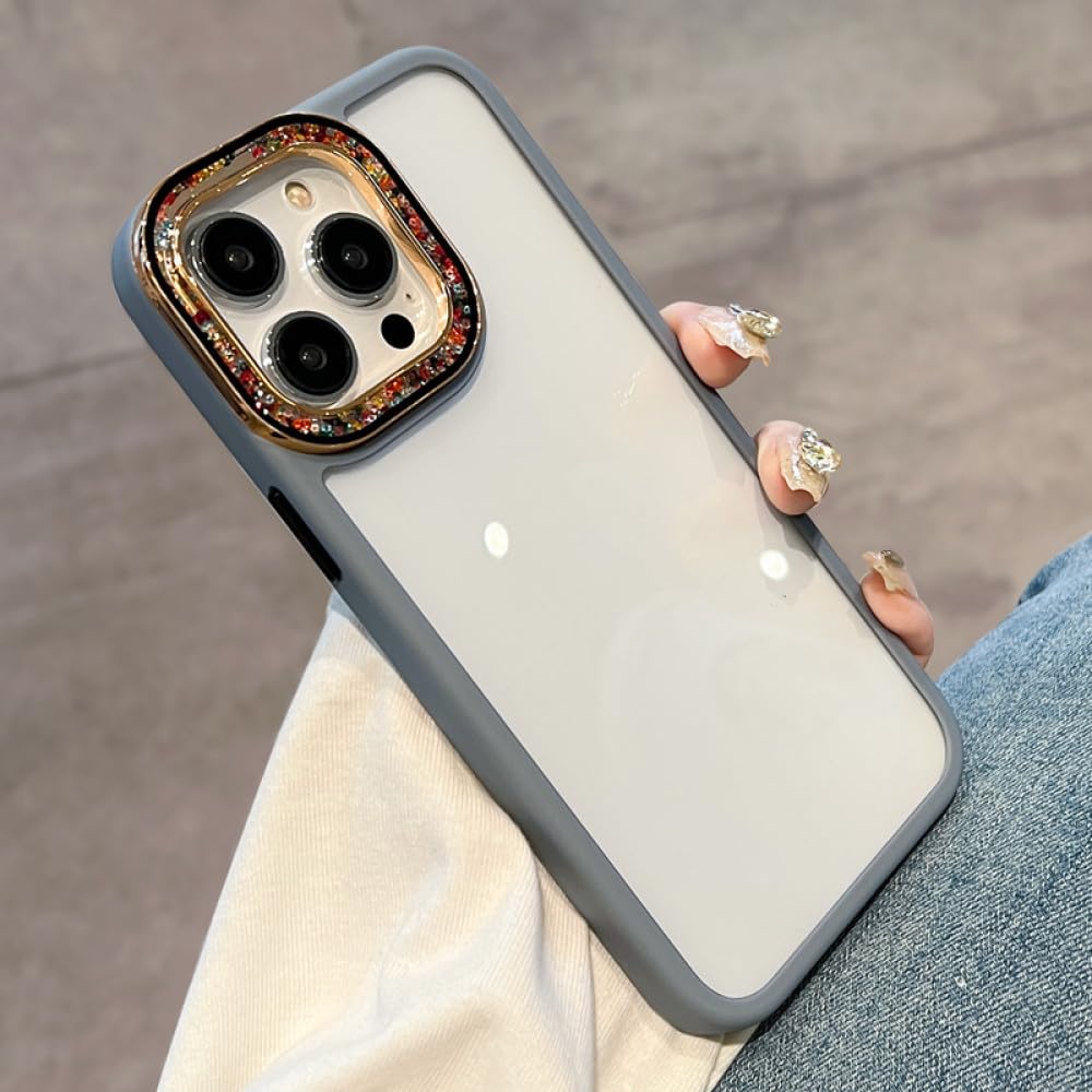 Coque photo diamant iPhone 12 antichoc transparente grise - 6