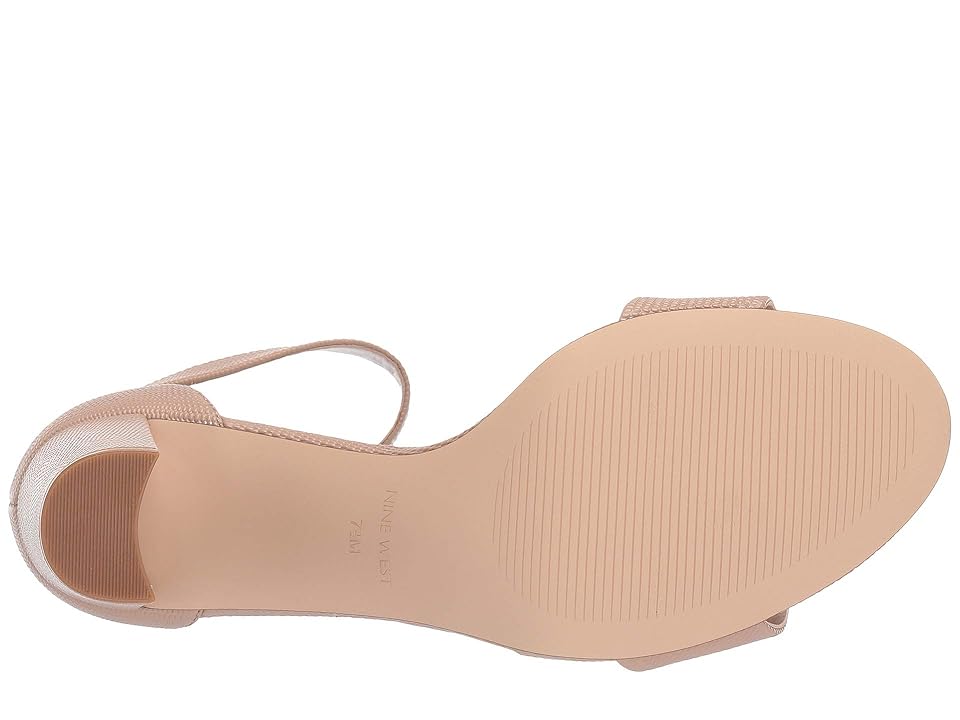

Nine West Nora Block Heeled Sandal (Barely Nude) Women's Shoes, White