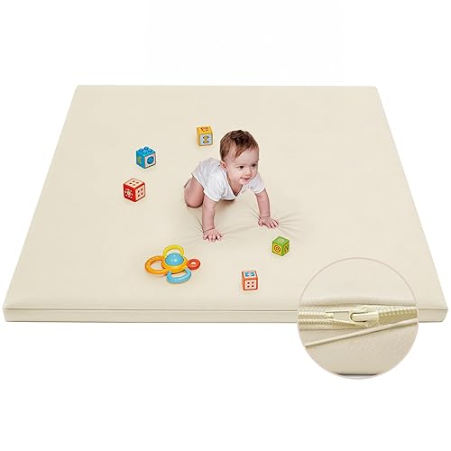 Alfombra de juego impermeable para bebé para el suelo de 1.3" de grosor, espuma viscoelástica, cojín de 47*47, corralito, alfombra de juego para