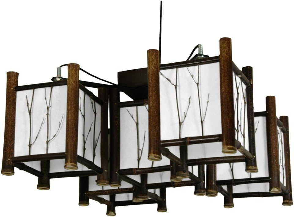 Red Lantern 20" Taka Japanese Bamboo Hanging Lantern