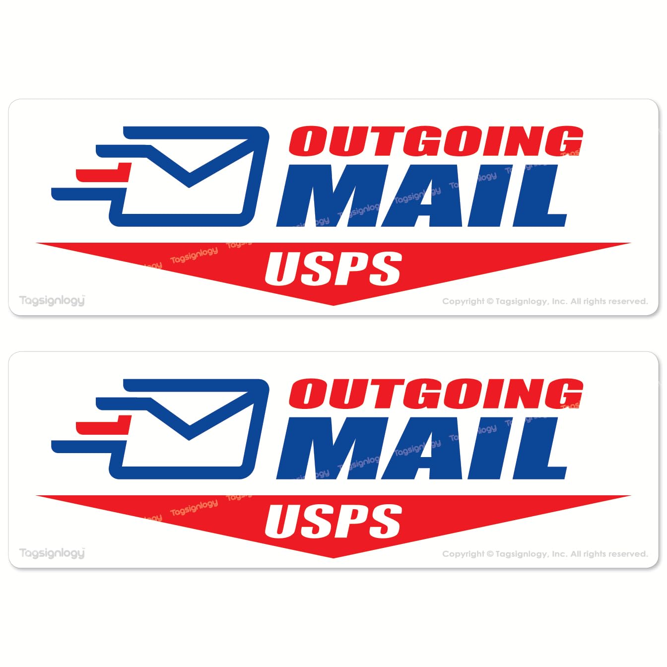 Amazon.com: Tagsignlogy (2 pcs) Outgoing Mail Sign Waterproof Label Compatible for USPS Post ...