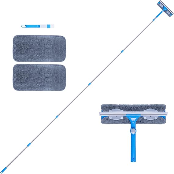 Mitclear 12 Foot (3.7m) Window Squeegee Cleaner Kit, Extension Poles
