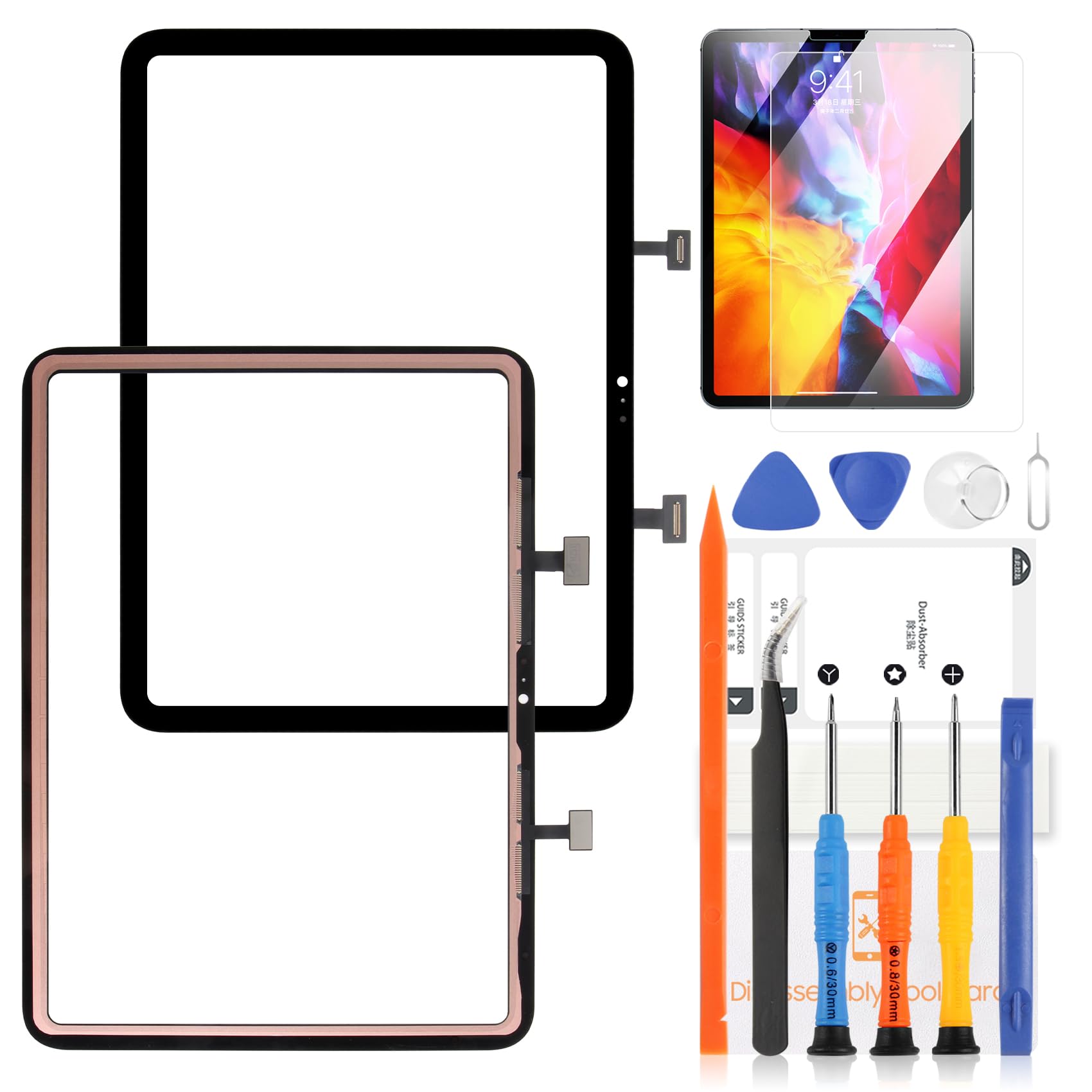 Schermo LCD per iPad 10 2022/A16 2025 Digitizer Sostituzione Touch Glass Solo 11"/11" Schermo di Ricambio per iPad 10th/11th Gen A2696 A2757 A2777 A3354 A3355 A3356 con strumenti di riparazione