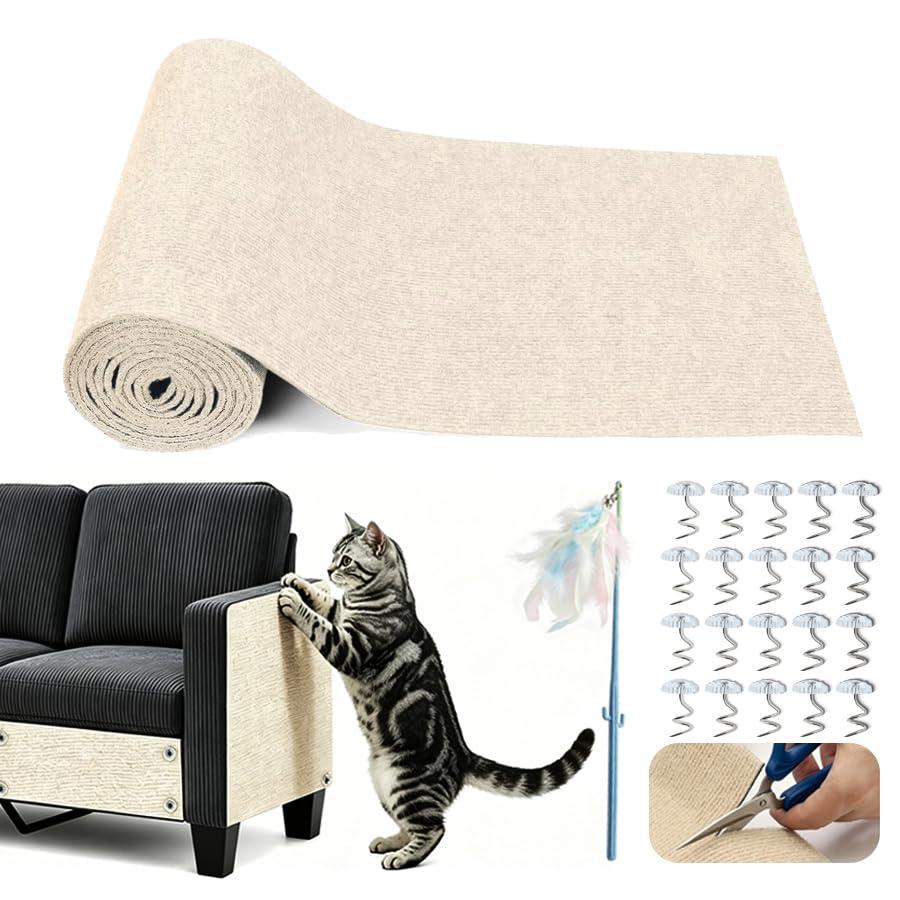 Tapis griffoir pour chat planche à gratter murale salon serein