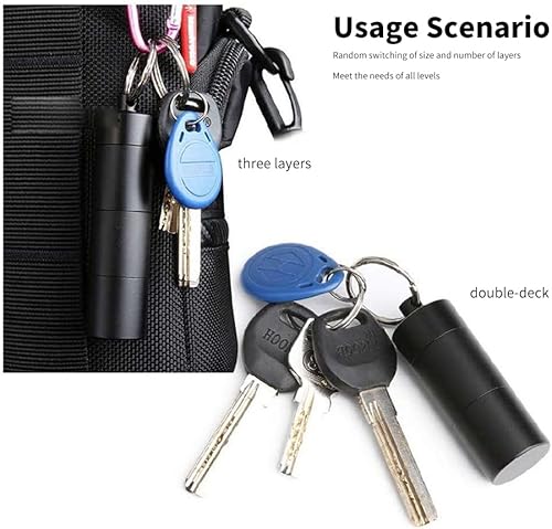 Miniatura 2 de 2 llaveros pequeños de bolsillo para pastilleros, portátil, mini organizador de píldoras de aleación de aluminio, contenedor para bolso, pastillero