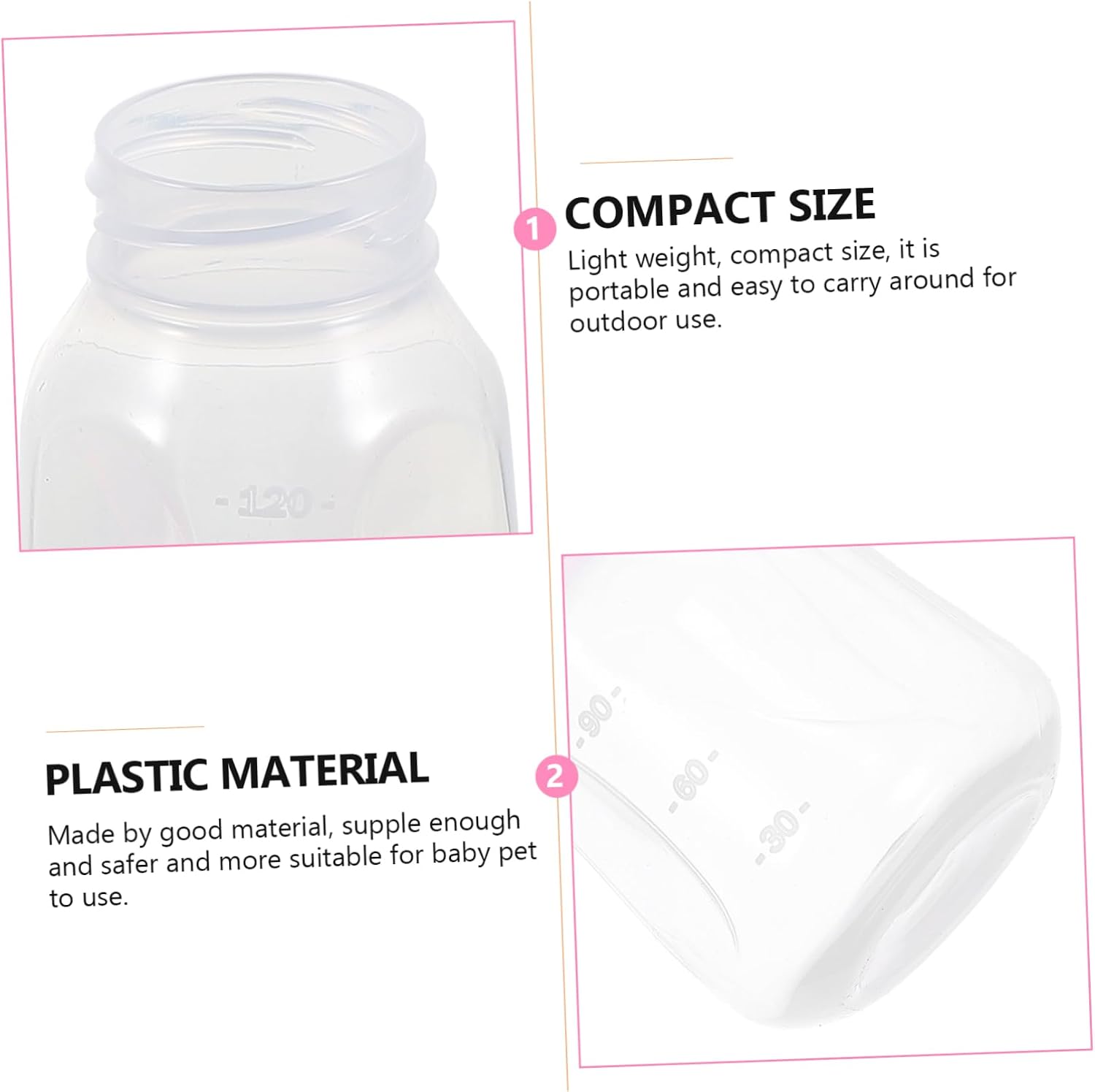 2Pcs Kitten Feeding Bottles Leak Plastic Pet Nursing Bottles for Small Cats and Puppies Safe and Portable Design for Nursing and Feeding