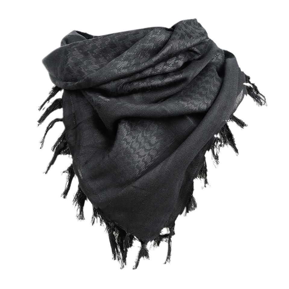 Bufanda Árabe de Algodón Negro Abaodam Unisex para el Cuello