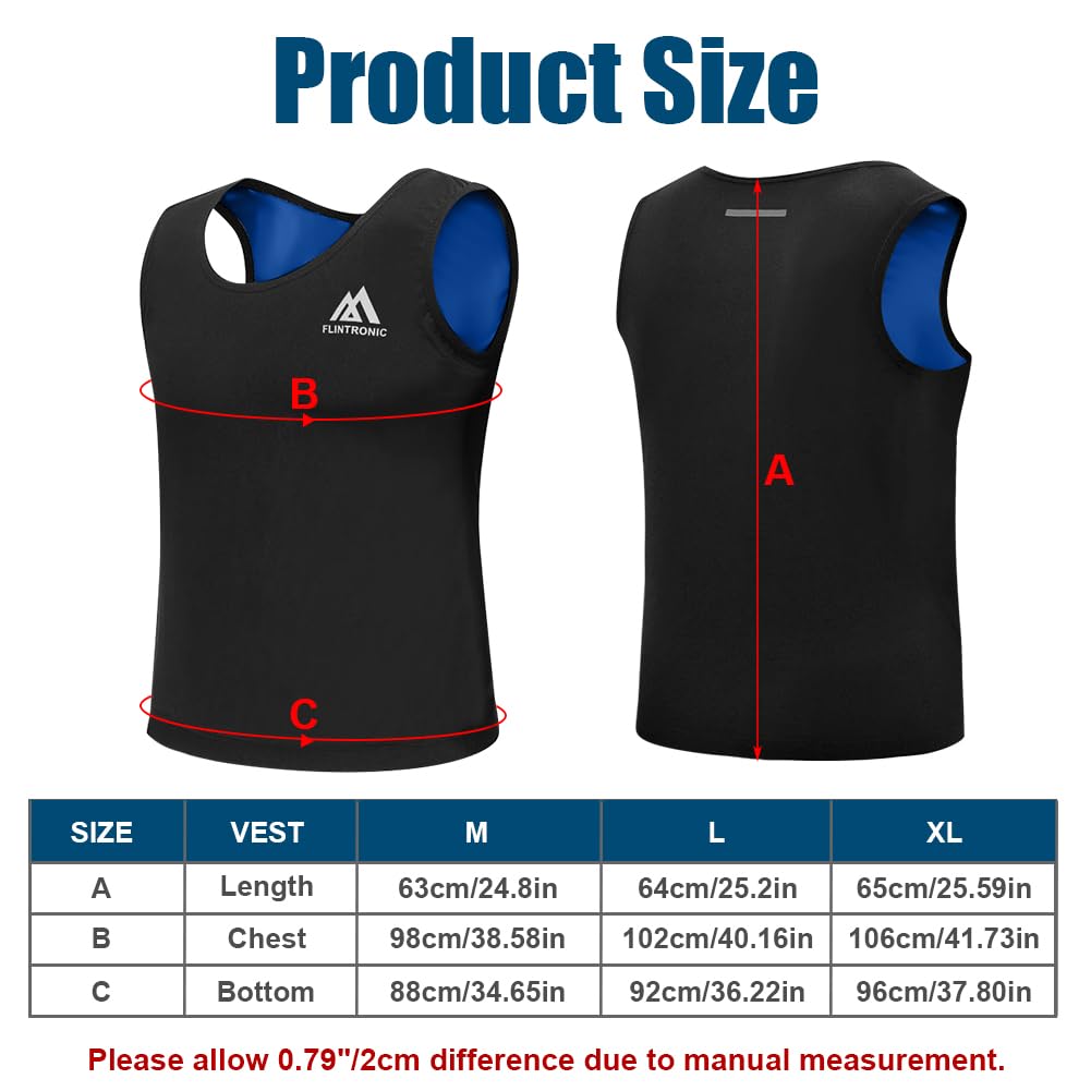 Flintronic Gilet de Sueur de Sauna pour Hommes, Débardeur Sudation Amincissant Ventre, T Shirt Sudation Homme, pour Entraînement Mise Forme, Cardio