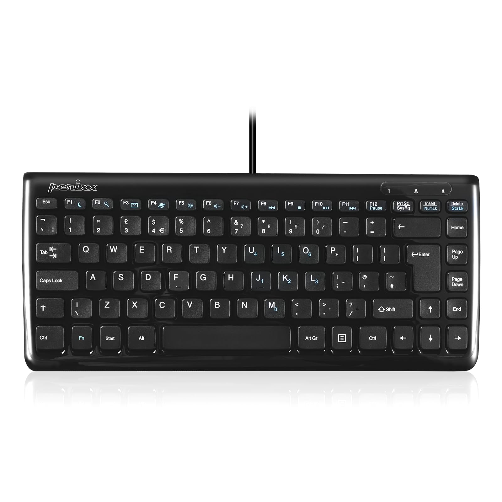 Perixx Periboard-407B, Mini Keyboard - Wired Usb Interface Black 4049571040769