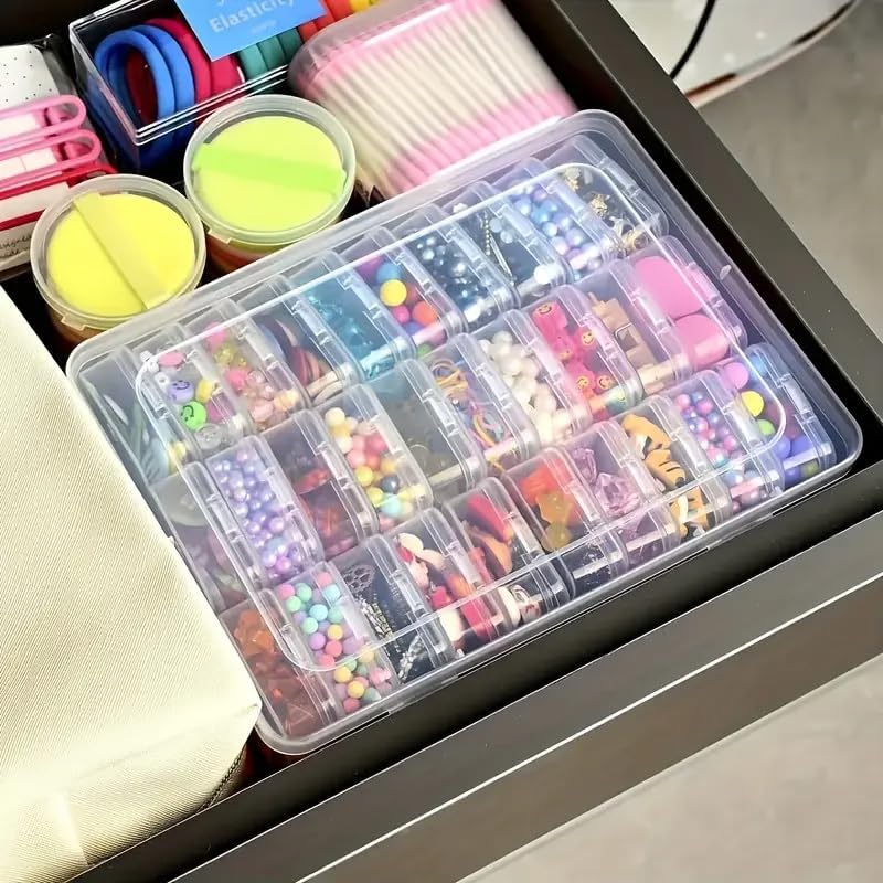 Image of Sixfire30pcs Mini Clear Bead Organizer Box, Small Jewelry Organizer Suitable for Jewelry, Craft Supplies, Screws, Seeds Bead Organizers and Storage