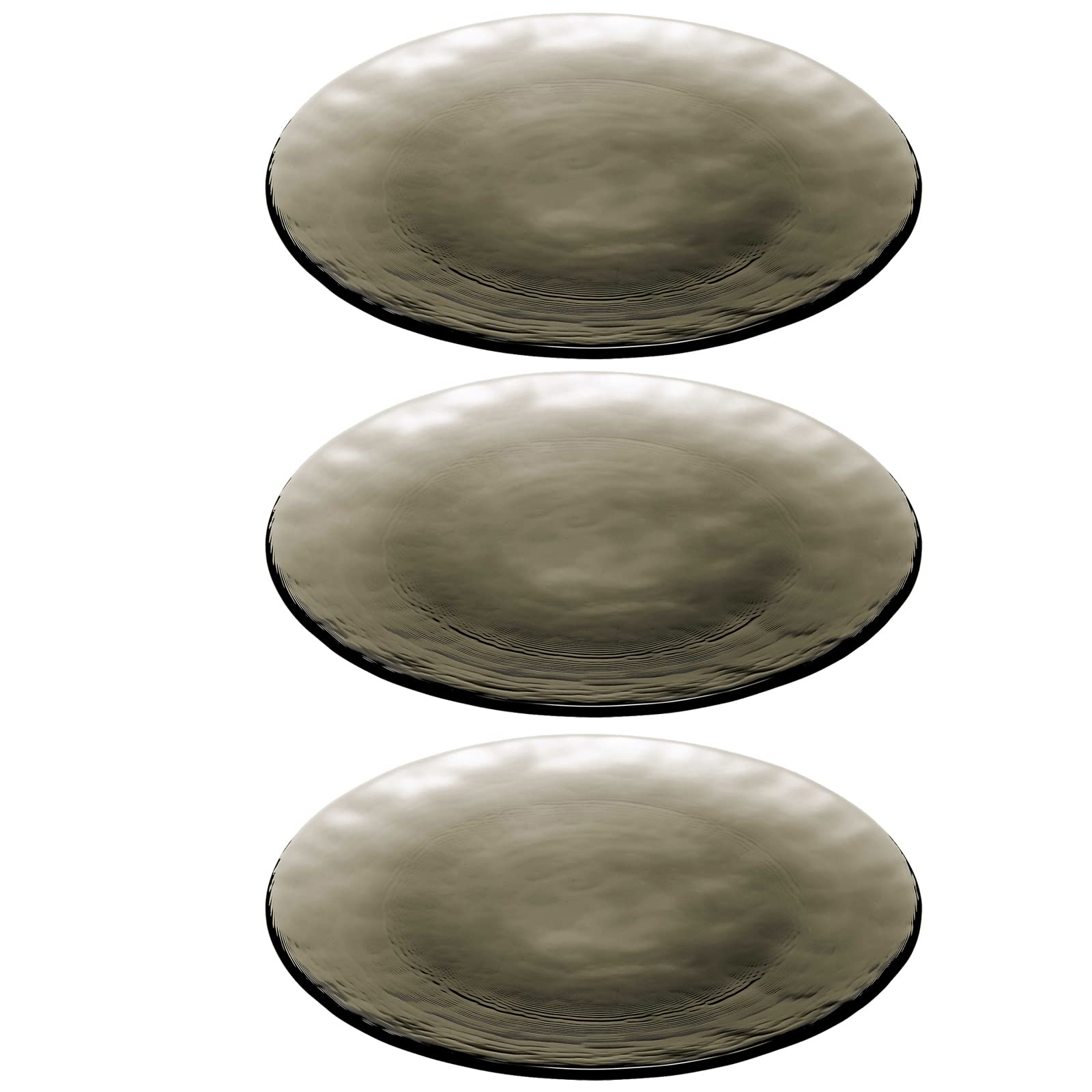 ???????? Toyo Sasaki Glass 46068SM Nuage Plate 240, Made in Japan, Gray, Approx. 9.4 x 0.6 inches (24 x 1.4 cm), Set of 3