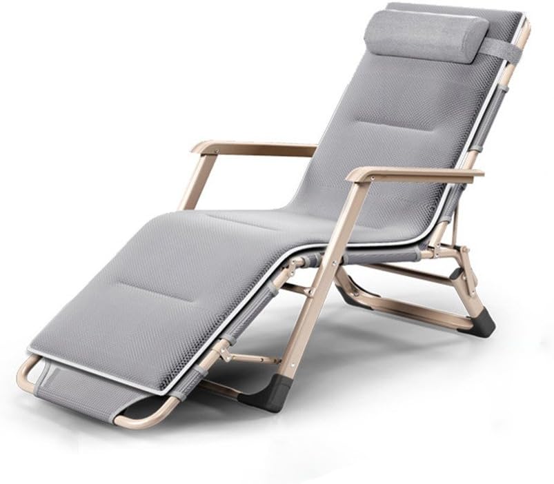 JFJL Folding Zero Gravity Reclining Lounge Chairs Outdoor Beach Patio - Steel Frame 600D Oxford Folding Camping Cot Chaise Bed With Removable Pillow For Camping Yard Beach Supports 300Lbs [Energy Class A]