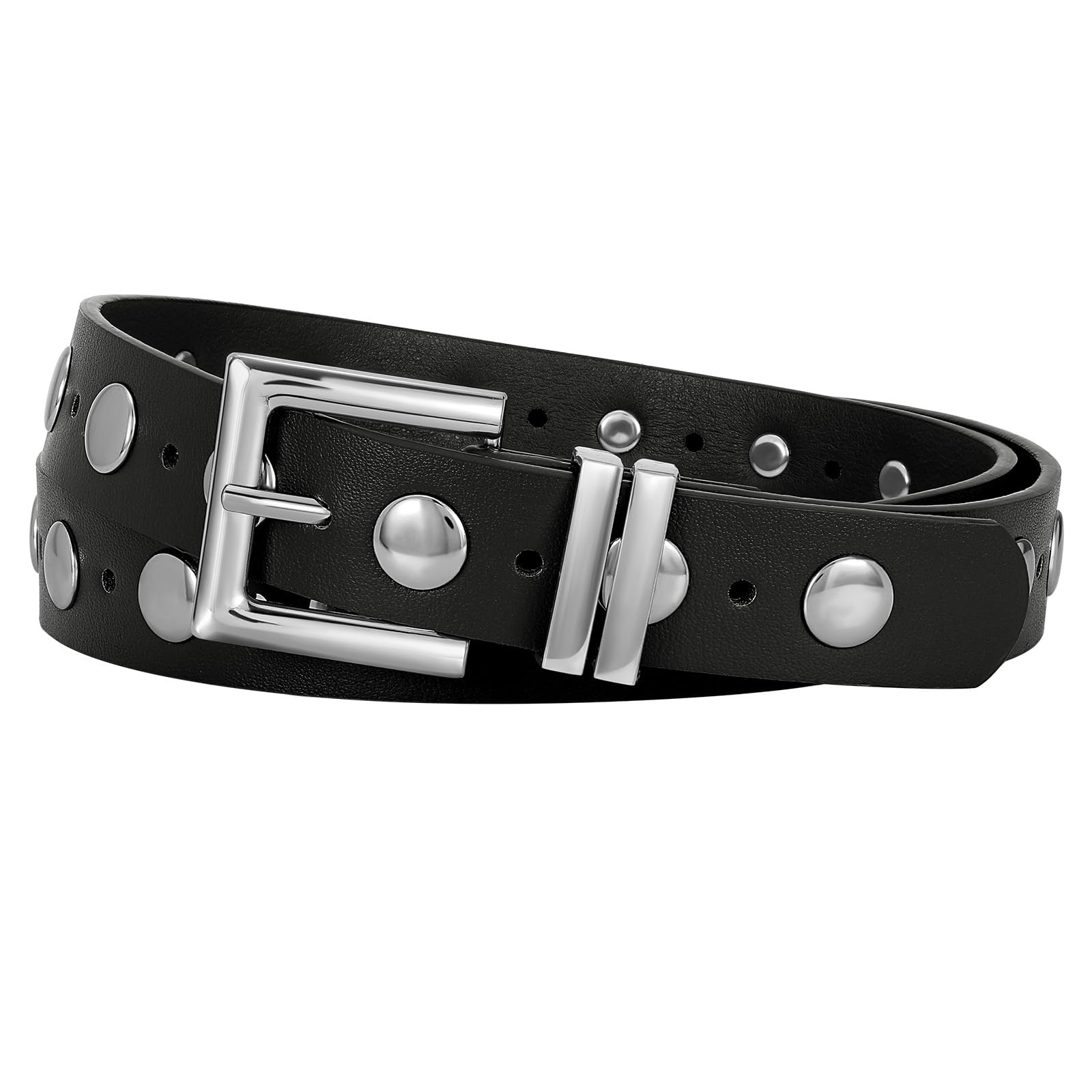 JASGOOD Women Studded Belt Fashion Leather Belt Ladies Punk Belt for Jeans Pants Dresses