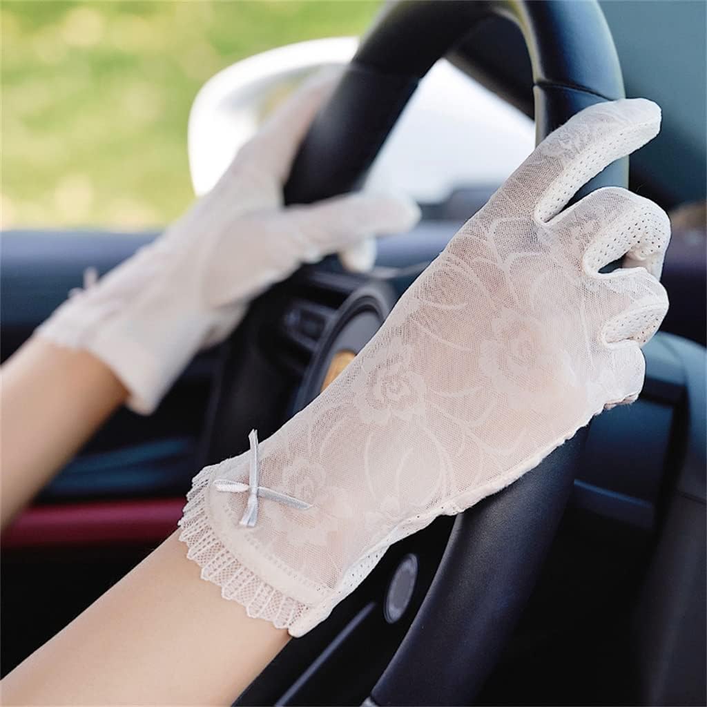 Spring and Autumn Thin Lace Women's Summer Touch Screen Elastic Driver Driving Breathable Gloves