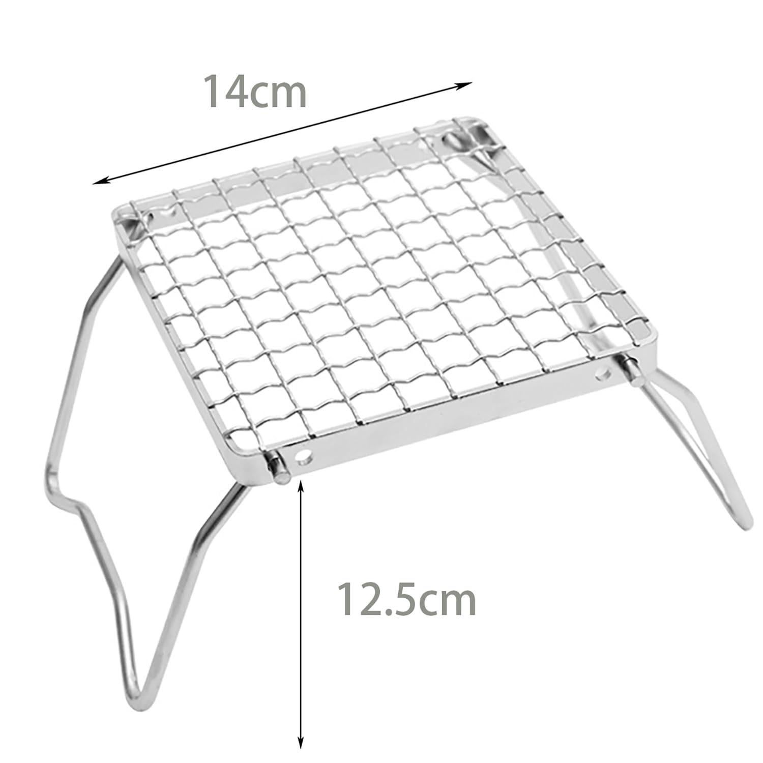 Parrilla Barbacoa Plegable Portátil - 1 Pieza, Plata, Soporte de Acero Inoxidable para Placas, Vaporera Parrillas, Adecuado Cocinar Té en la Estufa, Picnics, Barbacoas, Camping, etc