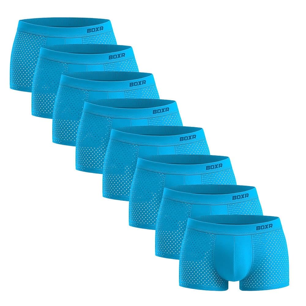 BOXR Boxer Uomo in bambù Confezione da 8 - Mutande Intimo Uomo Traspirante, Ultra Morbido ed Elasticizzato - Perfetti per Ogni Giorno e per Lo Sport (Taglie S–3XL)