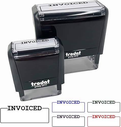 Caja en blanco facturada para sello de goma autoentintado con fecha Signature Billed para oficina de negocios, 1-12 pulgada pequeña, tinta verde