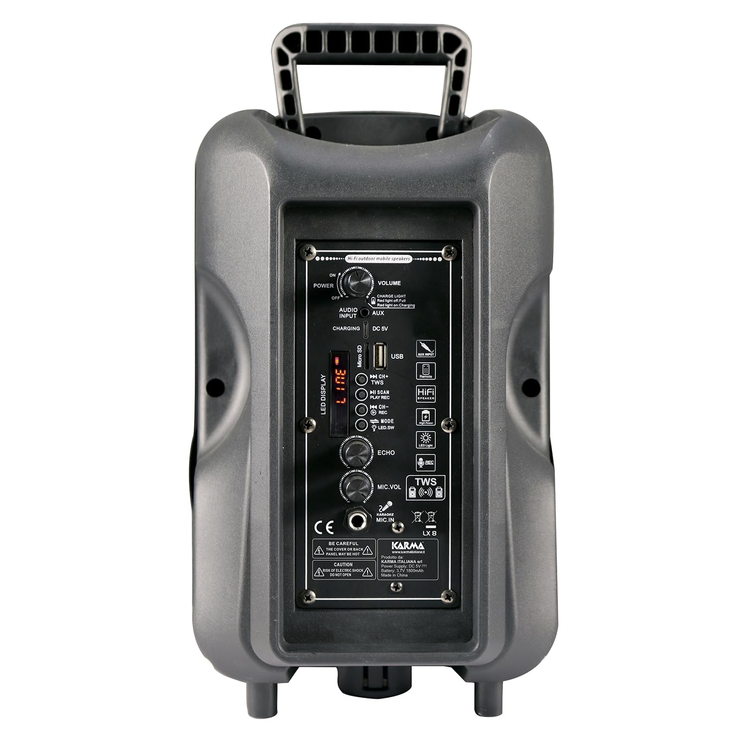 Diffusore amplificato con radiomicrofono 300W PMPO