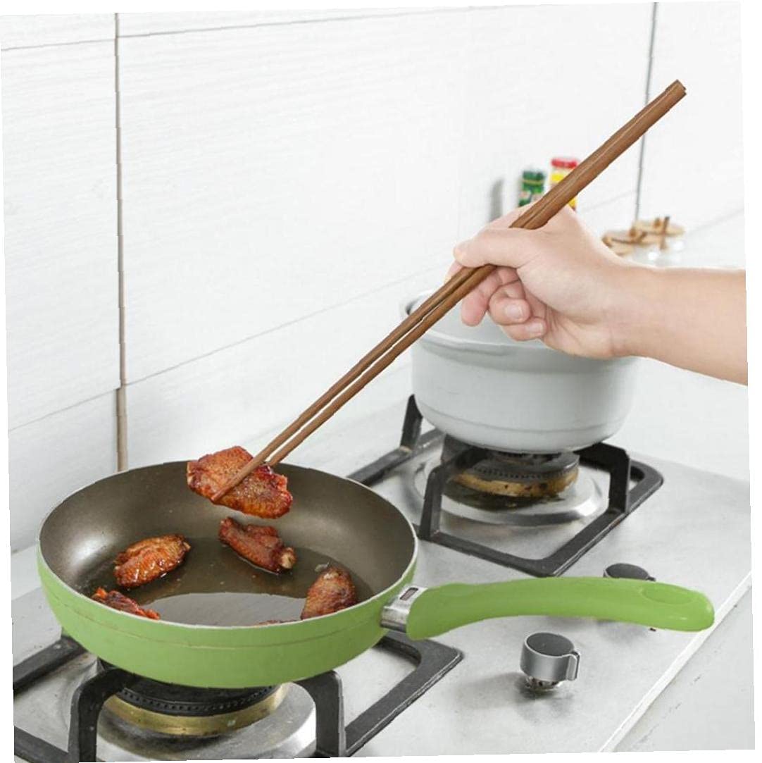 Bacchette Lunghe In Legno 42 Cm - Ideali Per Hotpot, Cucina, Frittura, 2 Paia, Legno Naturale - Foto 3