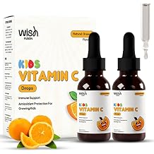 Kids Vitamin C Liquid Drops for Daily Immune Support, Liquid Vitamin C for Kids, Easy Absorption Drops Toddler Vitamin C, Gentle Daily Use, Infant Friendly 2 30ml Bottles