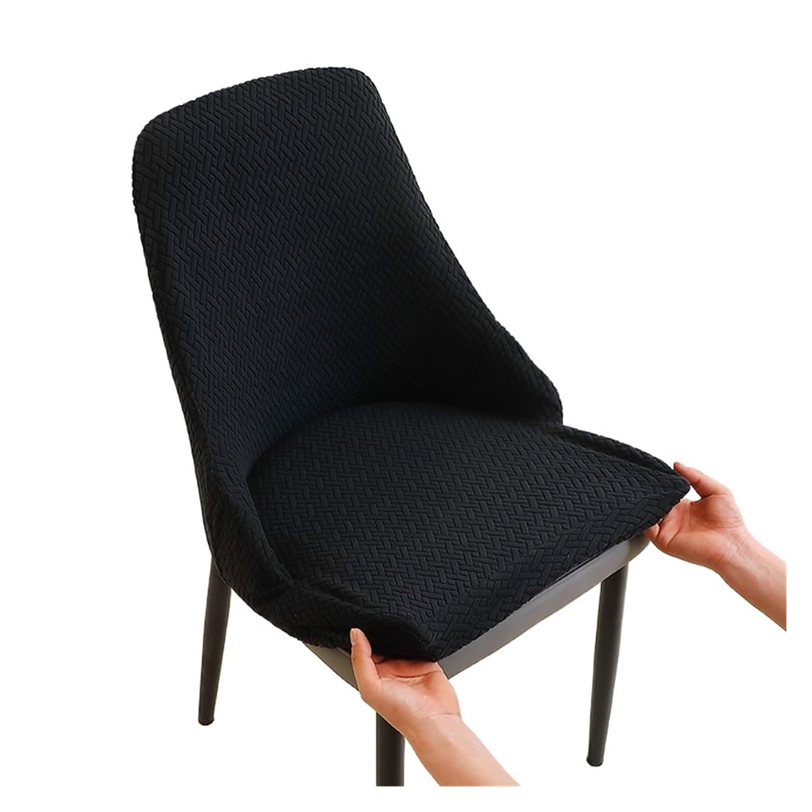 CIOPLJHKL Stretch Small Armchair Cover Leaf Jacquard Dining Chair Slipcover All-inclusive Curved Protector For Party Home 1/2/4/6Pcs for Hotel, Banquet(C4 Chair cover,4pcs)