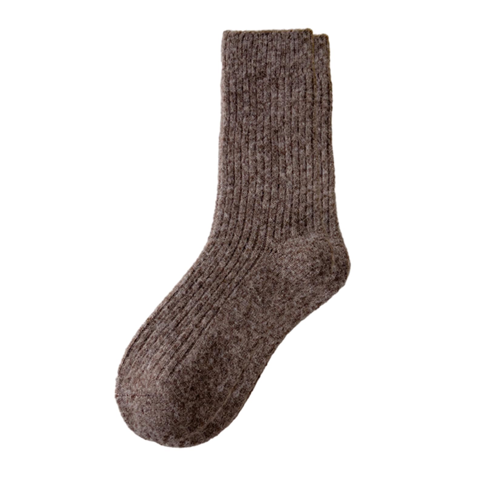 Ldabrye Women's Mocha 1 Pair Breathable Wool Socks Walking Warm Winter Cozy Thermal Hiking Socks