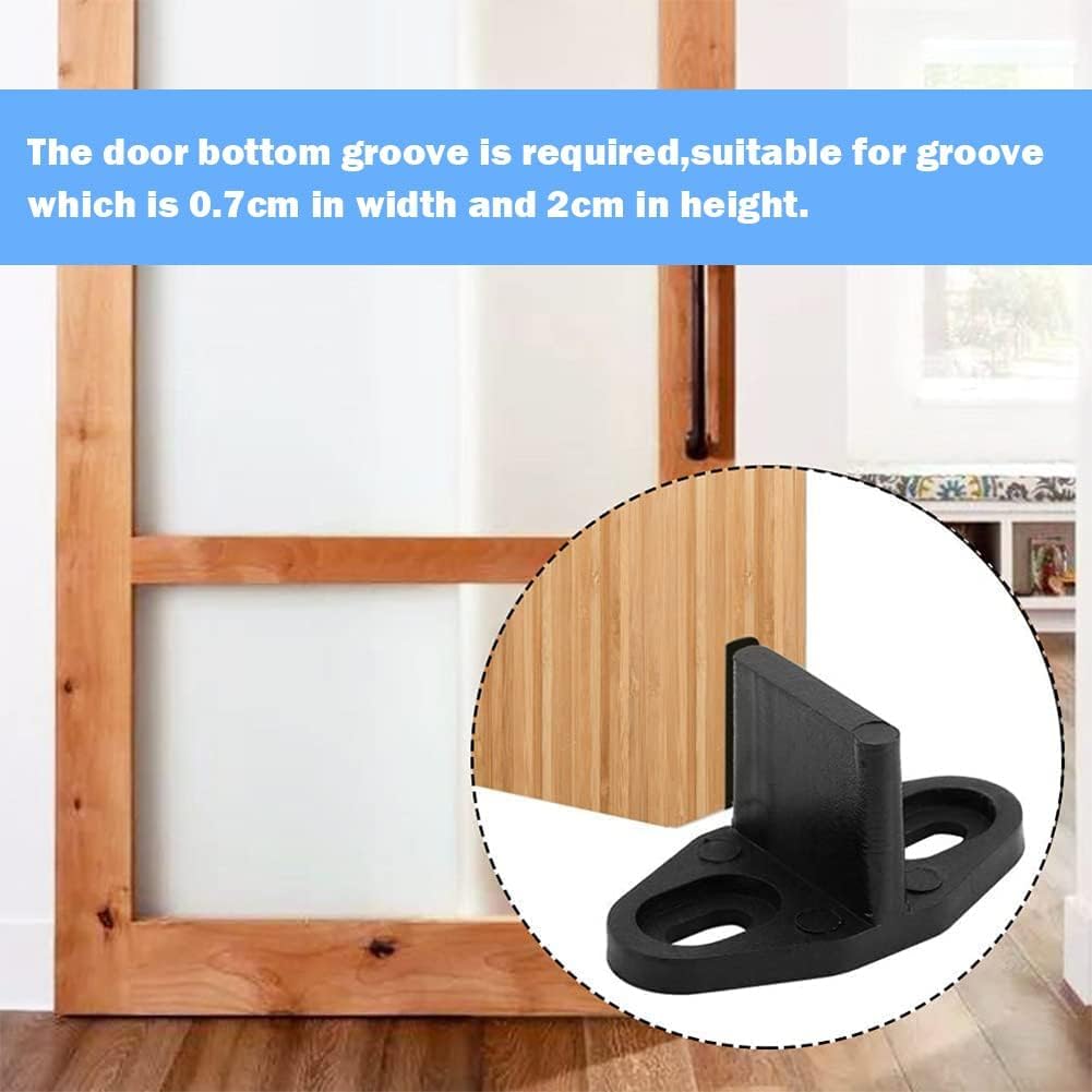 Guida al pavimento in plastica rivestita nera Guida al pavimento della porta del fienile Ferramenta per porta del fienile per accessori per l'hardware del cancello inferiore della porta del