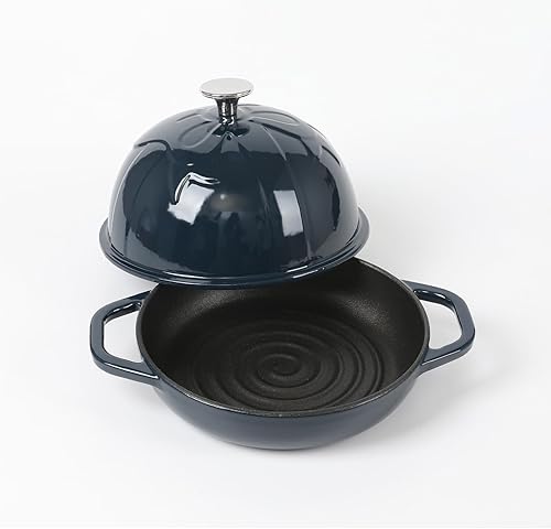 Miniatura 4 de HAWOK Cloche de pan de hierro fundido, diámetro 7.8 pulgadas7.9 in, 0.95 cuartos de galón, con cesta de prueba y cuchillo de puntuación de masa,