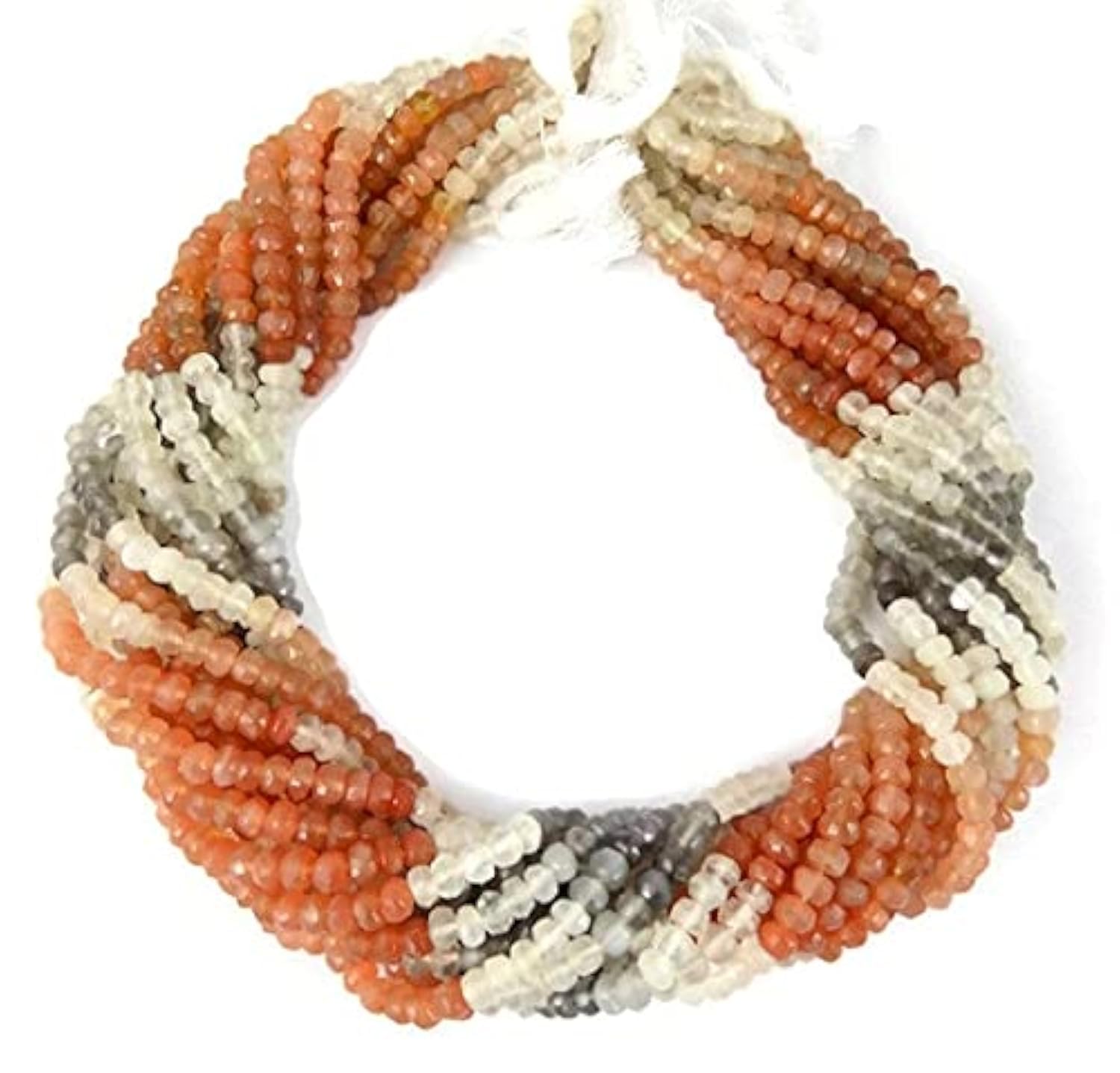 Multi Moonstone Faceted Rondelle d'une brillance rare pour colliers et bracelets de luxe