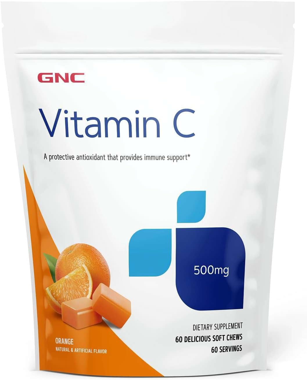 Vitamin C Soft Chews 500mg - Orange | Immune Support | 60 Soft Chews