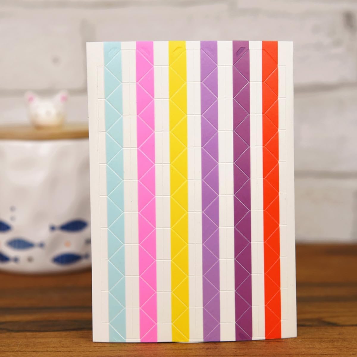 Beatifufu 10sheets Self-Adhesive Photo Corner Stickers Set Rainbow Trunks for Scrapbook and Album Corner for Crafts and Photo Displays