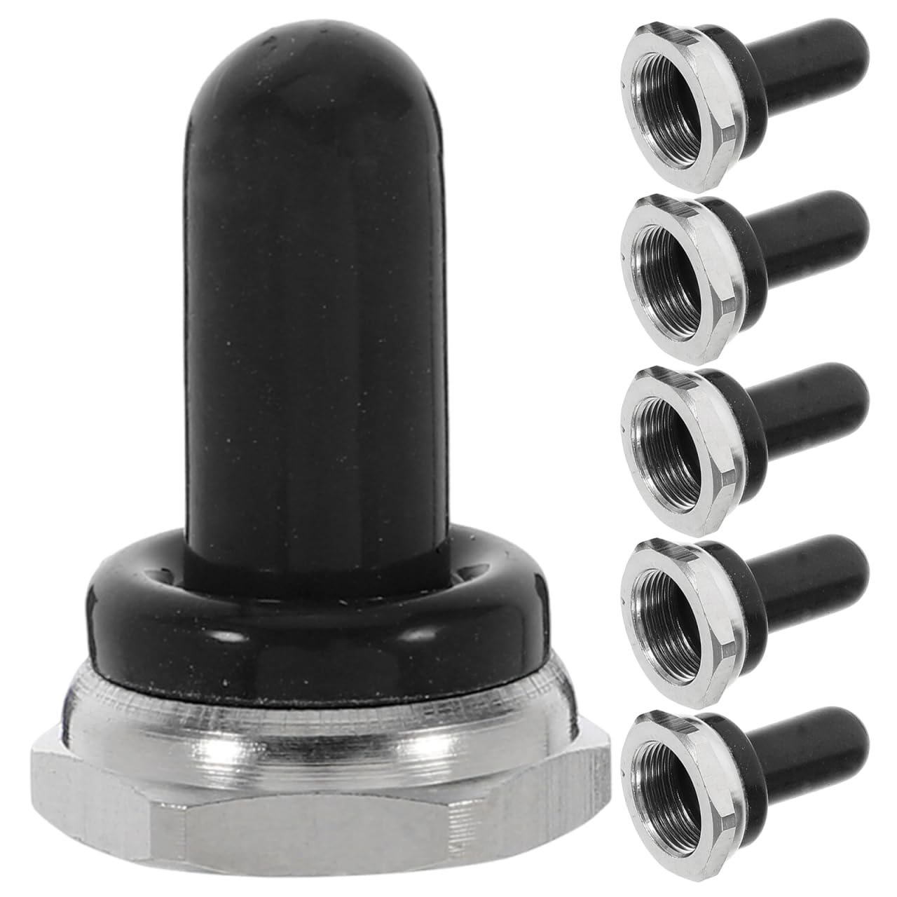 ABOOFAN Toggle Switch Covers, Waterproof Black Boot Caps 6 Pack