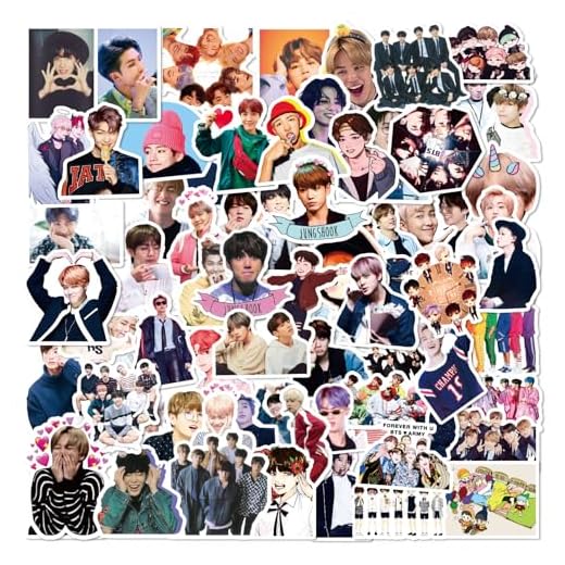 100PCS Korean Boy Band BTS Stickers,Cute BTS Deals for Girl Fans Stickers Waterproof Vinyl Decals Laptop,Scrapbooking,Journal,Cell Phones, Water Cups Sticker