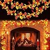 Fall decorations fall garland with lights 9ft plug in lighted thanksgiving garland with 50 incandescent bulbs fall decor lights for outdoor indoor home party autumn halloween fall harvest decor  urban country home decor